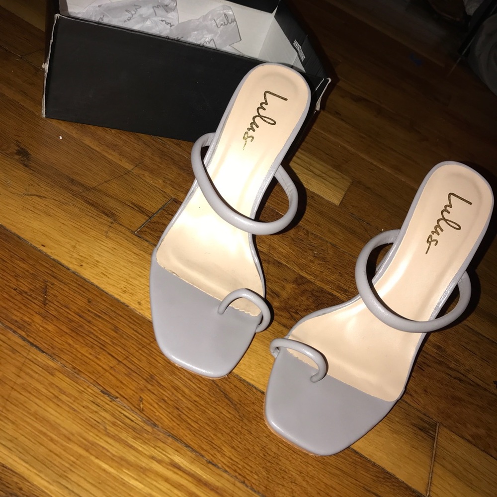 Grey Heeled Sandals